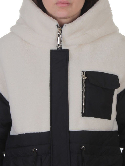7716 BLACK/WHITE Куртка зимняя женская (150 гр. синтепон)
