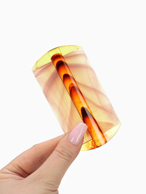 Цена за 10 шт. Расчёска двусторонняя, 10.5×5 (±1) см, цвет янтарный