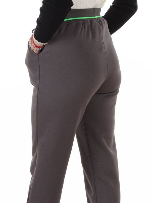 2804 DK. GRAY Брюки спортивные утепленные женские (95% хлопок, 5% спандекс)
