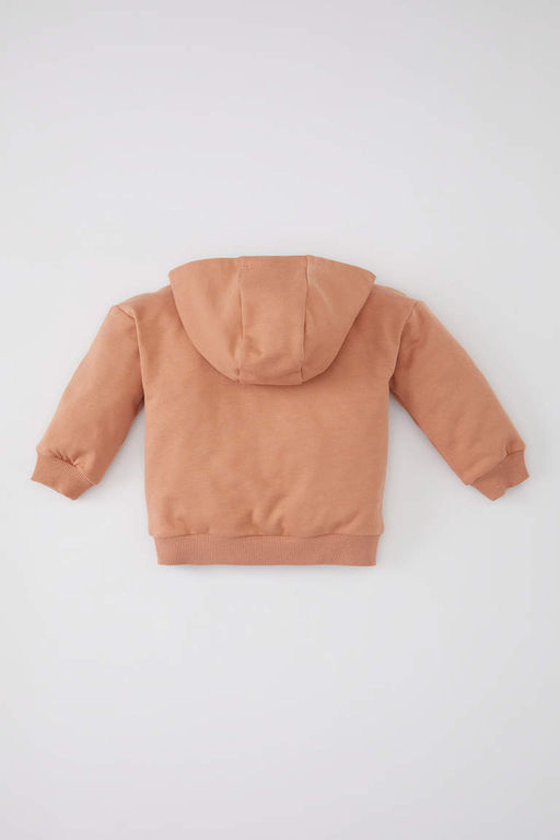 Тонкий базовый кардиган с капюшоном для маленьких девочек - Defacto фото 5