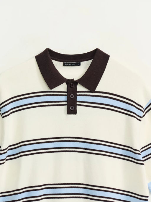 Джемпер поло в полоску / Zarina  фото 9