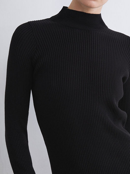 Yar?m Bal?k?? Yaka Triko Elbise