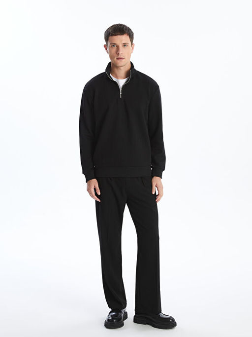 Dik Yaka Erkek Sweatshirt