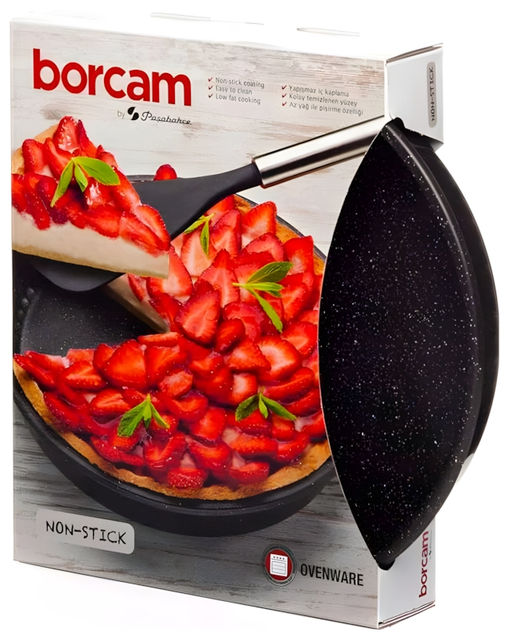 BORCAM Форма стеклянная 26см, c антипр покр.ЧЕРНАЯ, арт. 59044 (1103698) КОРОБКА