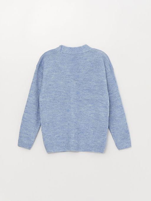 V Yaka Uzun Kollu K?z ?ocuk Triko H?rka - Waikiki фото 2