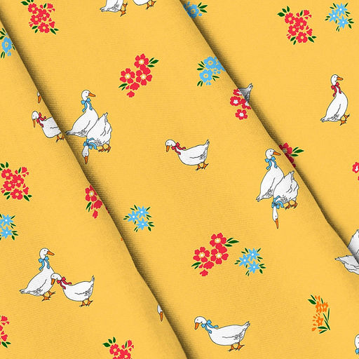 Скатерть 145х145см "Гуси", длина стола до 110см, на 4 персоны, рогожка 186г/м2, хлопок 100%, упаковка классическая 28х41см, "Домашняя мода" (Россия)