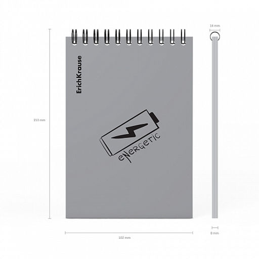 Цена за 5 шт. Блокнот с пластиковой обложкой на спирали ErichKrause Life Style, серебристый, A6, 80 листов, клетка  фото 5
