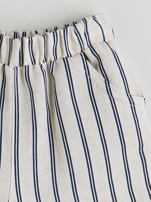 Beli Lastikli Cepli ?izgili Erkek Bebek ?ort