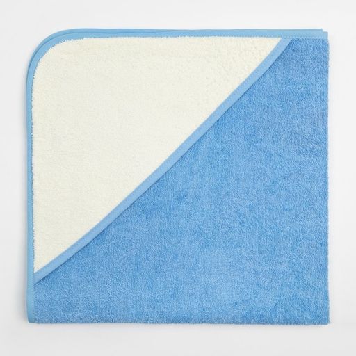 Полотенце уголок махровое Крошка Я, 75х75 см, цвет молочный/голубой, 100% хлопок, 360 г/м2  фото 16