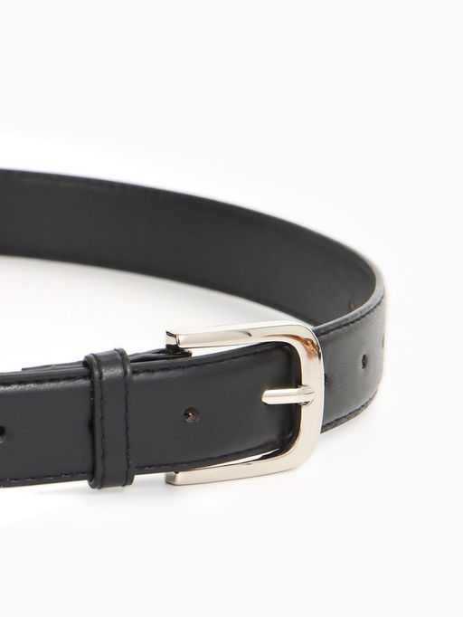 Ремень женский, 110×2.8 см, пряжка металл, серебристая, чёрный