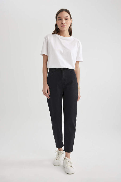 Lina Comfort Mom Fit Высокая удобная посадка Легкие узкие джинсовые брюки длиной до щиколотки - Defacto фото 3
