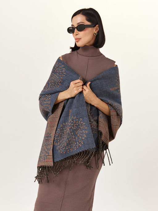 в составе ШЕРСТЬ и КАШЕМИР Большой, мягкий, теплый двусторонний палантин - Tantino фото 11