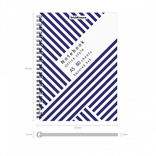 Цена за 4 шт. Тетрадь общая с пластиковой обложкой на спирали ErichKrause Blue Concept, А5, 80 листов, клетка  фото 4