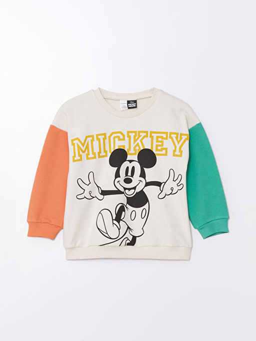 Bisiklet Yaka Uzun Kollu Mickey Mouse Bask?l? Erkek Bebek Sweatshirt - Waikiki фото 5