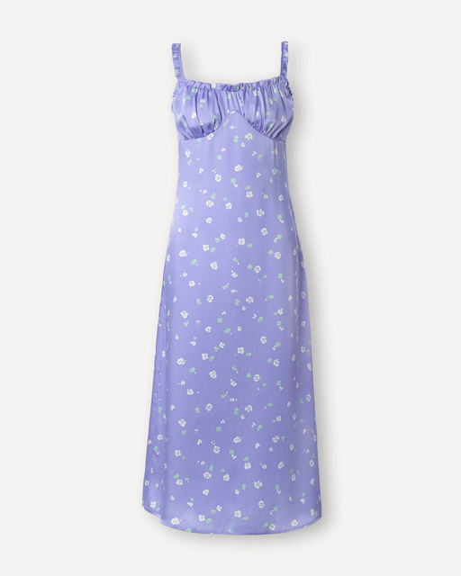 Сиреневое платье с цветочным принтом - Incity фото 2