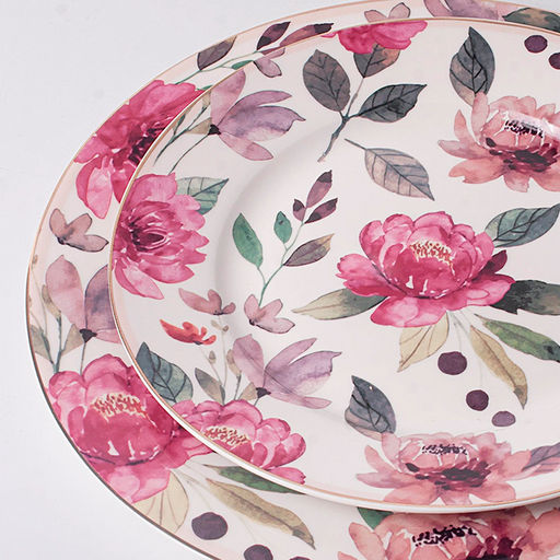 Набор столовый Jewel Пион, 19 предметов (нью бон) фарфор арт. ПС0034-03 - Полимербыт фото 3