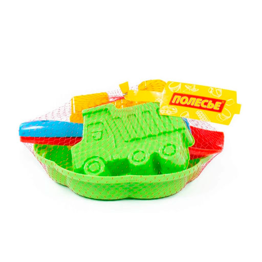 Набор детский №89 ( ситечко-цветок большое, лопатка №5, грабельки №5, формочки 2 шт.) арт. 7193