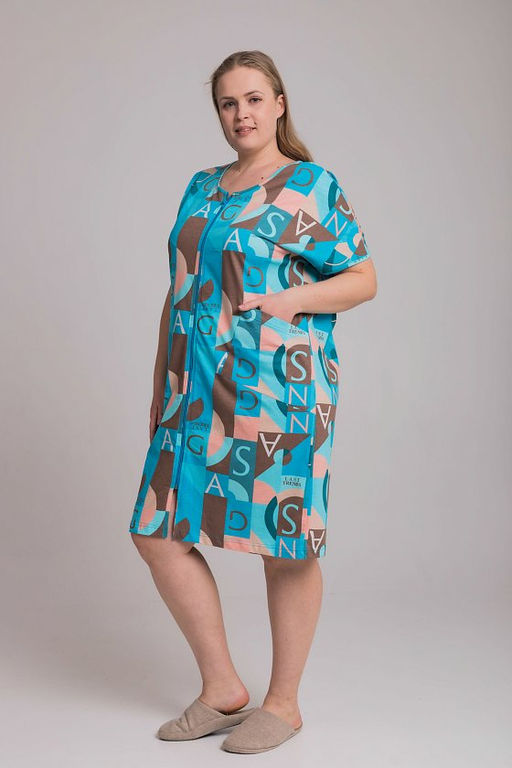 Халат М325382гб голубой/бежевый - Елена фото 2