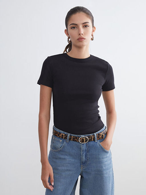 Bisiklet Yaka Kad?n Ti??rt