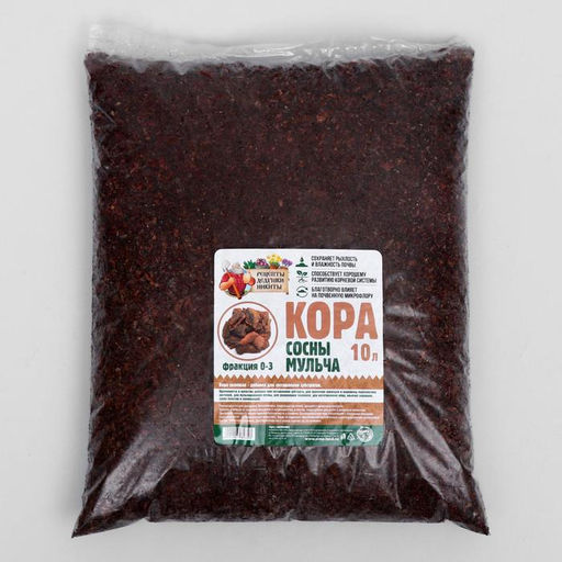 Мульча кора сосны Рецепты Дедушки Никиты 10 л фр 0-3  фото 2