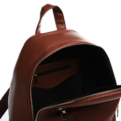 Рюкзак женский на молнии, с карманом, размер 27×13.5×33 см, коричневый