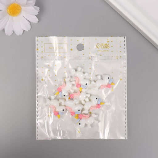 Декор для творчества пластик «Единорожка», набор 8 шт., 2.5×2×0.8 см