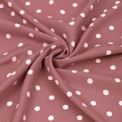 Ткань Штапель в горошек 90 г/м? 100% вискоза шир.145см арт.TBY.Vidt.08 цв.розовый уп.2м