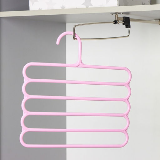 Плечики-вешалки многогуровневые для брюк и юбок Доляна, 5 уровней, 3131 см, цвет МИКС  фото 19