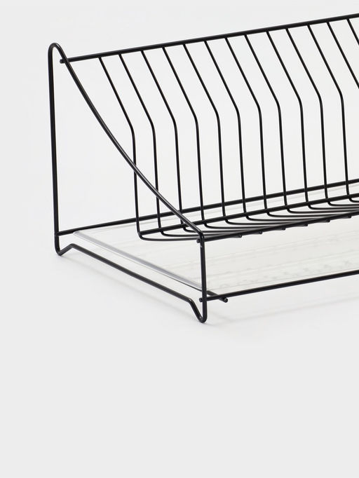 Сушилка для тарелок с поддоном 38*17,5*23,5 см, цвет черный