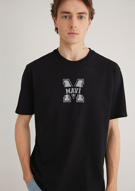 Mavi Logo Bask?l? Siyah Tisort  фото 2