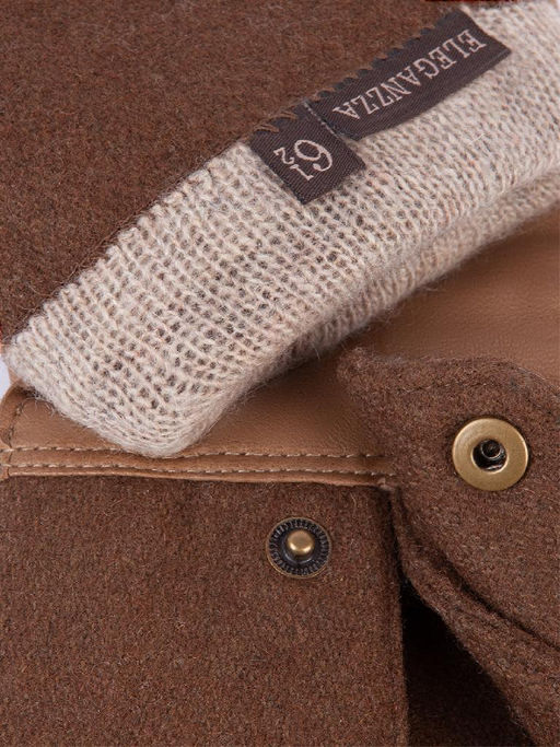 Перчатки женские ш+каш. F-HS0097 taupe/brown - Eleganzza фото 2