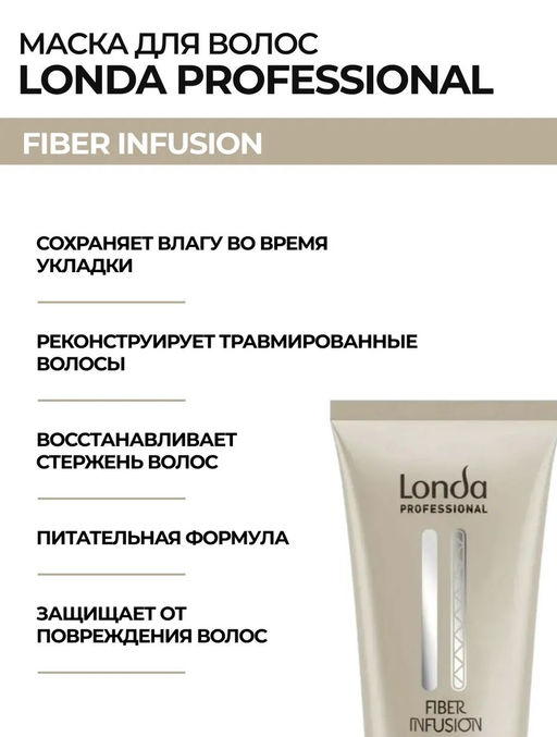 -39% Профессиональное восстанавливающее средство с кератином Fiber Infusion, 200 мл Londa - Londa professional фото 3