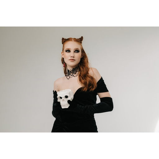 Чокер Александрия ажурное переплетение, цвет чёрно-белый в золоте, 30см - Queen fair фото 3