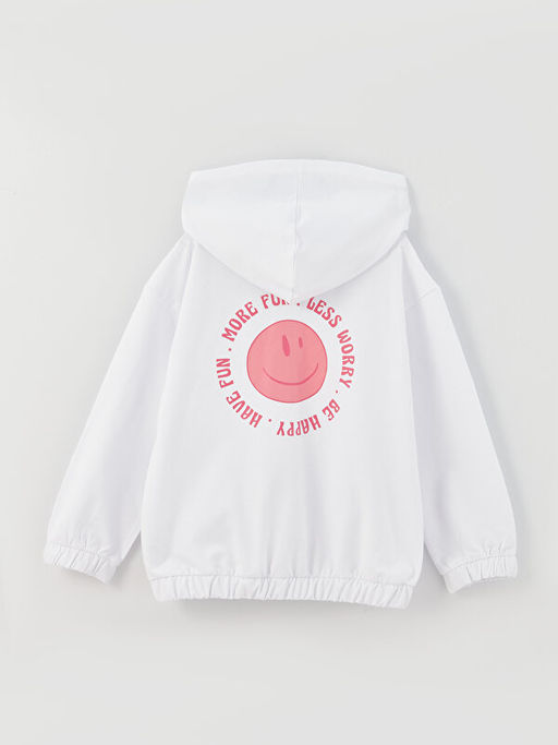Kap??onlu Bask?l? Uzun Kollu K?z ?ocuk Fermuarl? Sweatshirt - Waikiki фото 2