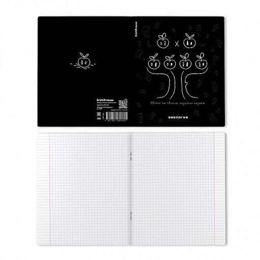 Цена за 5 шт. Тетрадь общая ученическая с пластиковой обложкой на скобе ErichKrause Зри в корень, Биология, 48 листов, клетка  фото 2