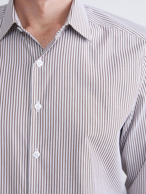 Slim Fit Uzun Kollu ?izgili Erkek G?mlek