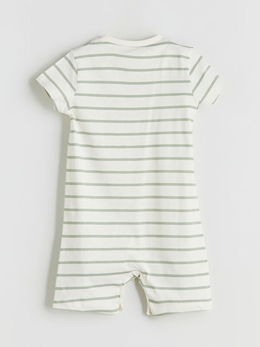 V Yaka ?izgili Erkek Bebek Tulum