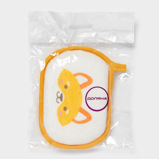 Цена за 2 шт. Мочалка детская для купания Доляна «Лиса», 12×8 см, МИКС