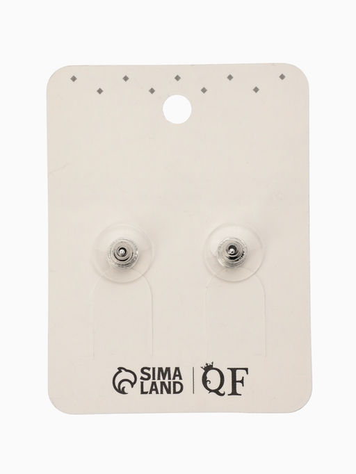 Серьги со стразами «Роскошь», прямоугольник, синий,белый в серебре