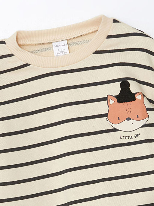 Bisiklet Yaka Bask?l? Erkek Bebek Sweatshirt ve E?ofman Alt 2li - Waikiki фото 3