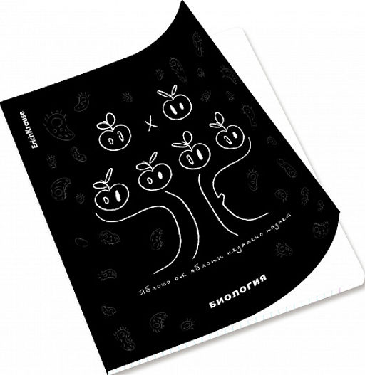 Цена за 5 шт. Тетрадь общая ученическая с пластиковой обложкой на скобе ErichKrause Зри в корень, Биология, 48 листов, клетка