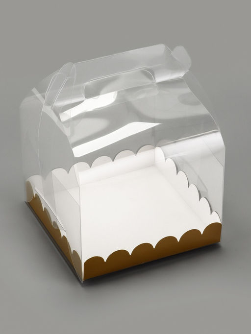 PVC Коробка для бенто - торта, прозрачная, 16×16×12 см