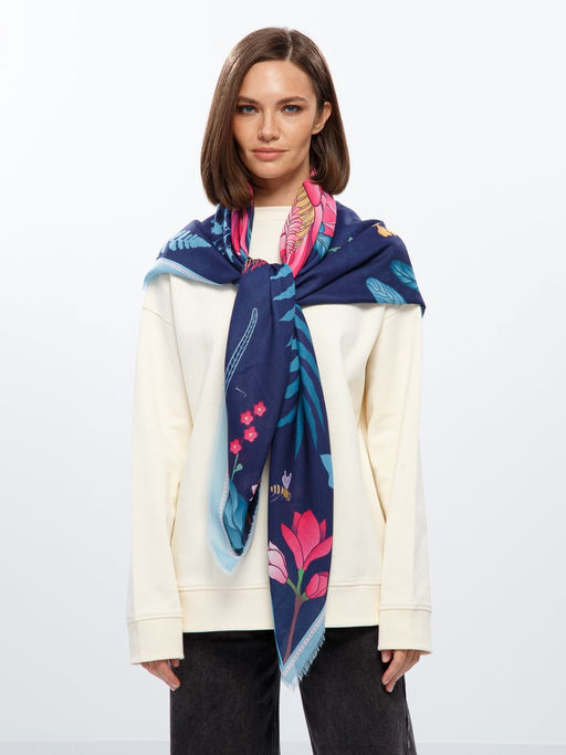 Платок жен. виск+шерсть 130х130 LG33-946-12 - Labbra фото 5