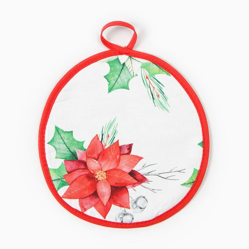 Набор подарочный Этель Christmas red flowers, фартук, полотенце, прихватка  фото 2