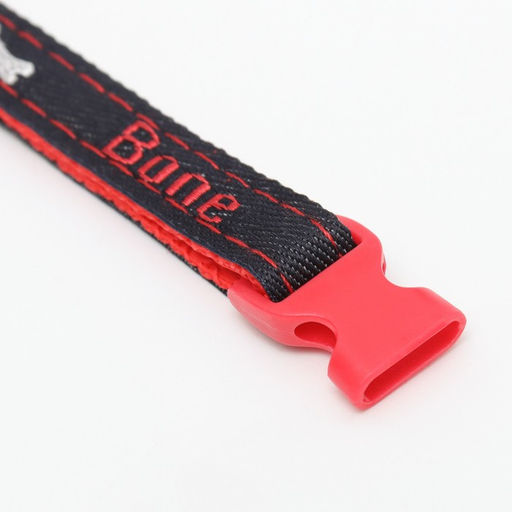 Ошейник Джинс полиэстер с бубенчиком, 34 х 1 см, черно-красный - Пижон фото 7