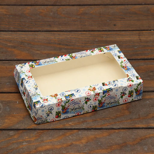 Цена за 20 шт. Коробка складная Подарок, 20 х 12 х 4 см с окном - UPAK LAND фото 2