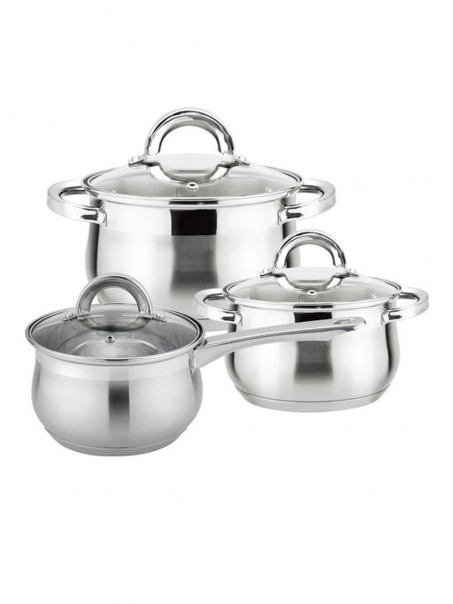 Набор посуды 6 пр (2,9л 3,9л ковш 2,1л) нерж.сталь , арт. BC-2127