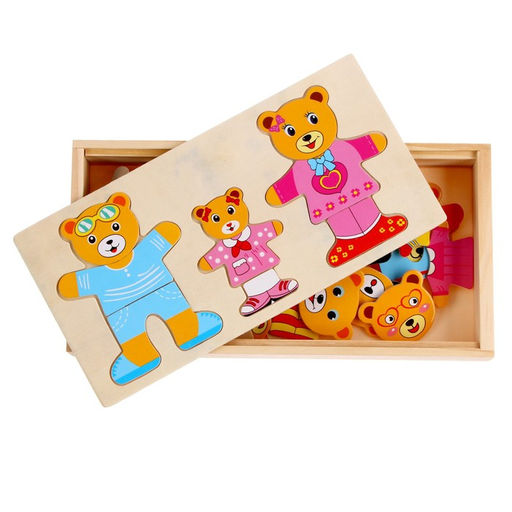 Игрушка развивающая «Переодень мишку» 3.5×26.5×13.5 см, 54 детали
