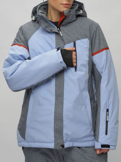 Горнолыжный костюм женский большого размера фиолетового цвета 02272-3F