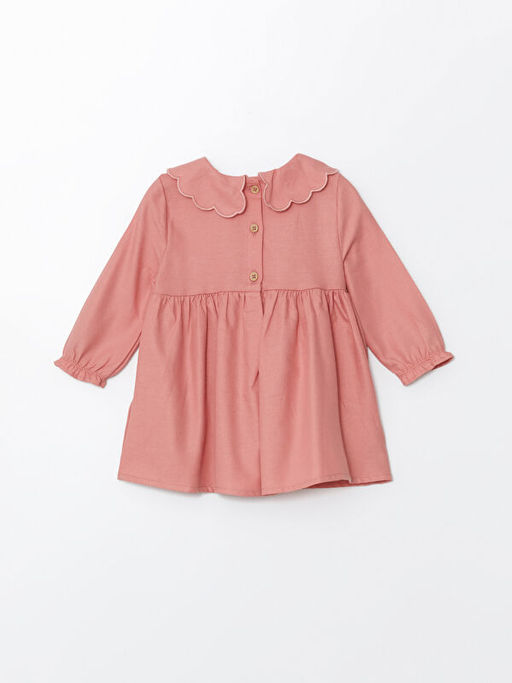 Bebe Yaka Uzun Kollu K?z Bebek Elbise